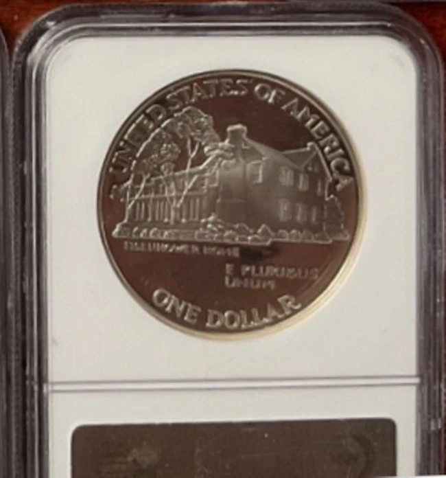:1990-P $1 SILVER EISENHOWER COMMEMORATIVE NGC PF 69 UC ULTRA CAMEO HIGH GRADES - Image 2 of 2