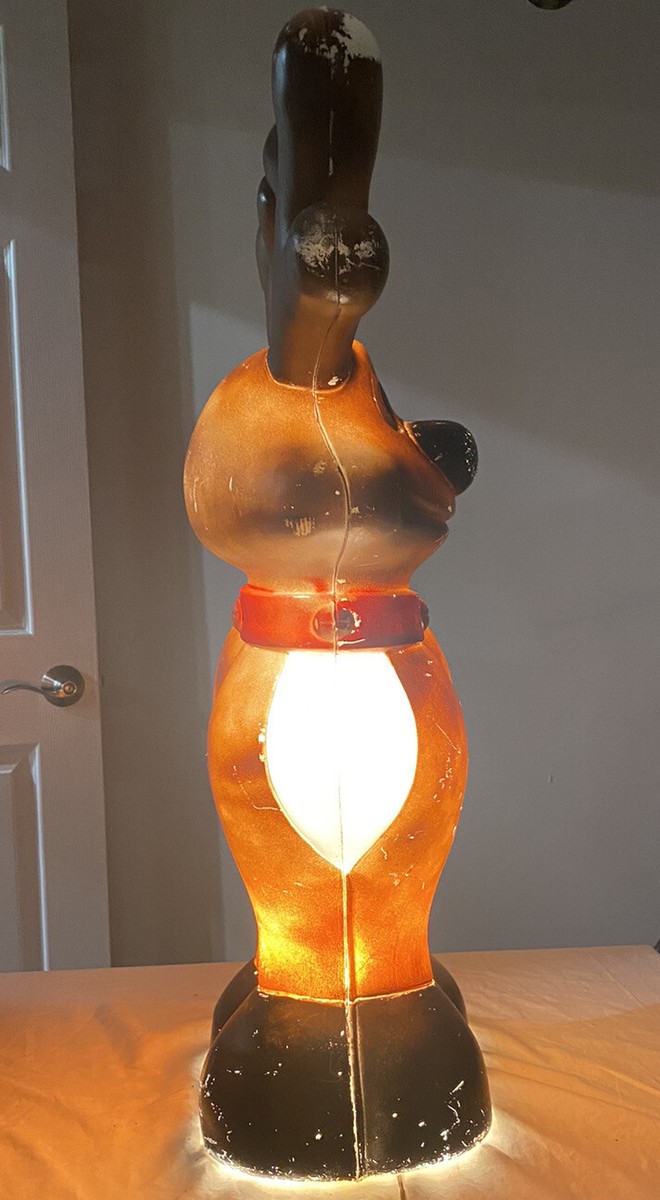 Vintage Blow Mold Smiling Reindeer Plastic Lighted 28