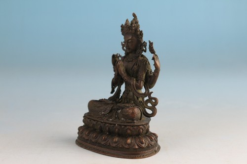 Blessing Rare chinese bronze buddha statue figure home decor - Picture 4 of 7