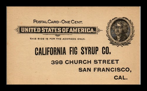 DR JIM STAMPS US POSTAL CARD CALIFORNIA FIG SYRUP ADVERTISING 1902 UNUSED