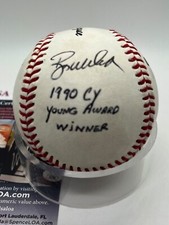Bob Welch 1990 CY Young Award Winner A's Signed Autograph Baden Baseball JSA