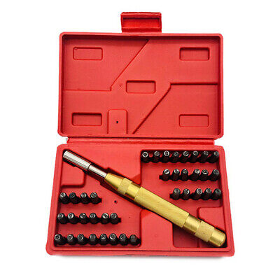 NEW 39pc STEEL METAL LETTER & NUMBER ID STAMPING PUNCH AUTOMATIC HAND TOOL KIT