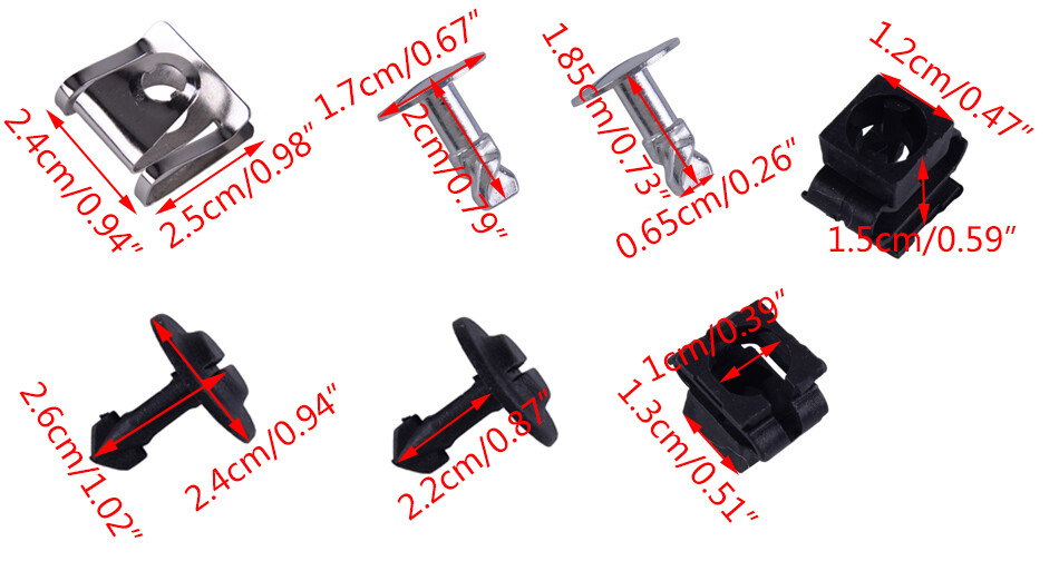 20pc Audi Engine Undertray Clip Kit - Fits A4 B6, A6, A8, Mk1 TT (Plastic + Metal)