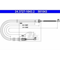 ATE Handbremsseil Bremsseil Hinten Links Passend FüR Renault Kangoo Express