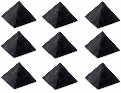 Shungite Pyramid 30 mm / 1.18'' UNPOLISHED Original Healing Stone - 9 pcs