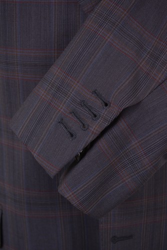 Faconnable x CARUSO Blue Glen Plaid Check Wool Sport Coat Jacket Blazer 40 L - Picture 6 of 8