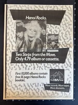 #ad #ad HANOI ROCKS TWO STEPS FROM THE MOVE 15x11#x27; 1984 Poster Size Advert L365 GBP 12.99