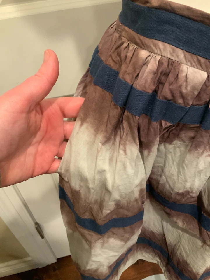 Falda Edme & Esyllte Marrón, Gris y Azul Rayas Ombre Línea A, Talla 4 (US) Foto 3 de 4