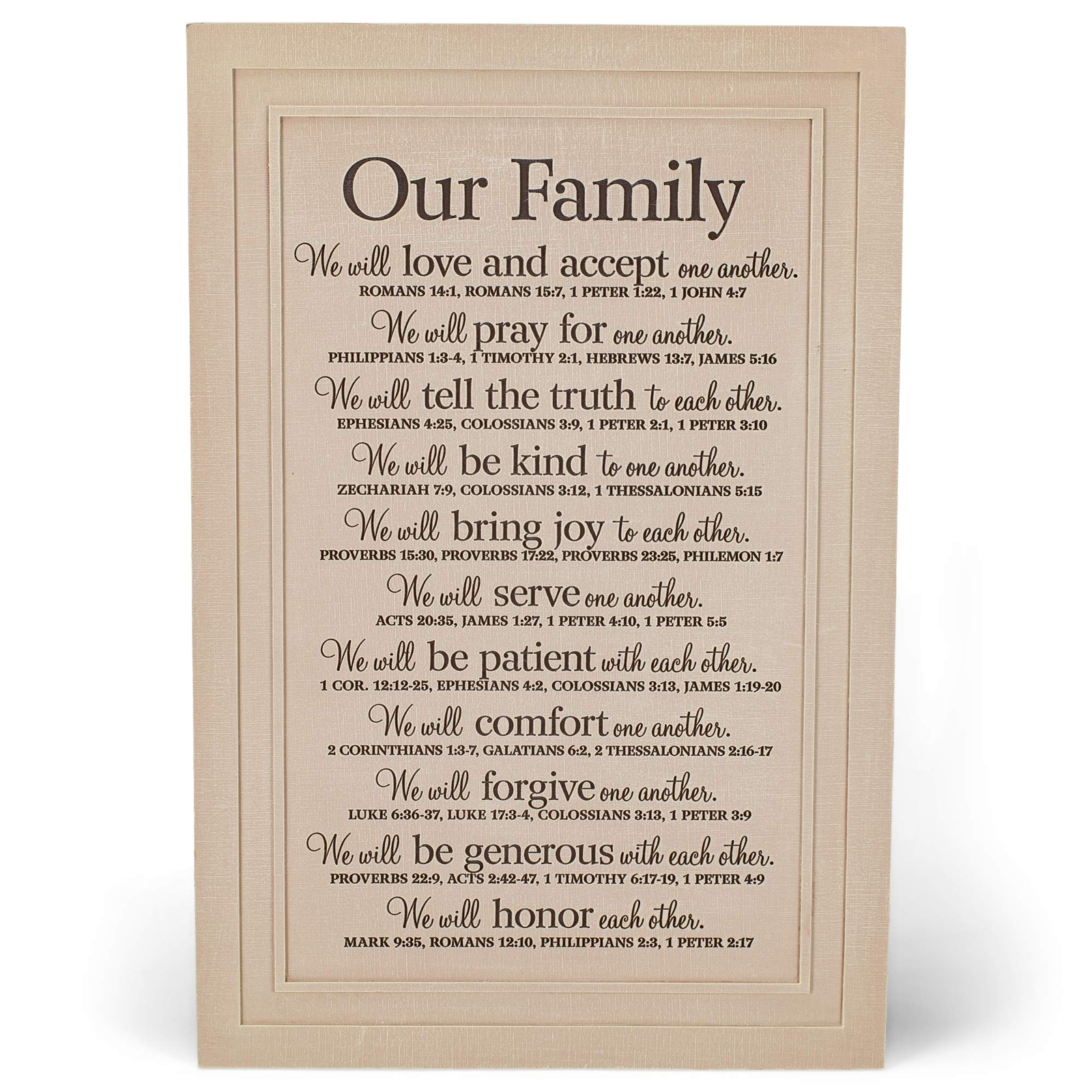 Our Family Will Love Another Textured Cream 11.25 x 16.75 Cast Stone Wall Plaque