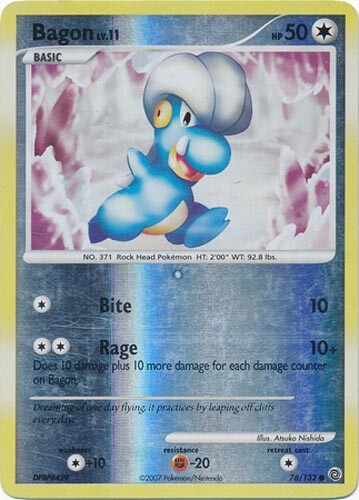 Pokemon Card - Secret Wonders 76/132 - BAGON Lv.11 (REVERSE holo-foil) - NM
