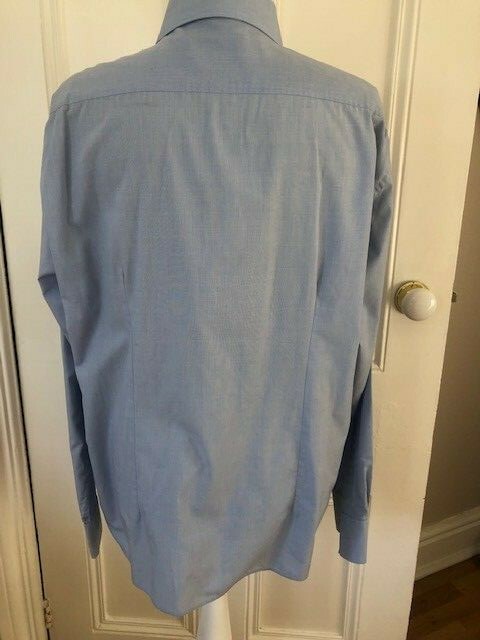 SAINT LAURENT Camicia Yves St Laurent taglia L16 colletto manica lunga blu pallido ottime condizioni