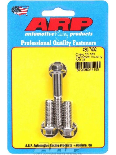 ARP Thermostat Housing Bolt Kit Hex suit SB/BB Chev 3PK Stainless (430-7402) - Picture 1 of 12