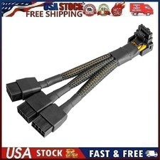 16Pin GPU Cable to 3X 8Pin Pcie - 16AWG PCIE 5.0 12VHPWR 600W 90 Degree Right B