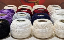 Lot of 16 DMC Cotton Perle Balls 10g each different Colors