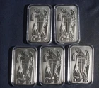 FIVE (5) SCOTTSDALE ARCHANGEL 1 OZ .999 SILVER BAR ( 5 OZ TOTAL)  LOT 211220