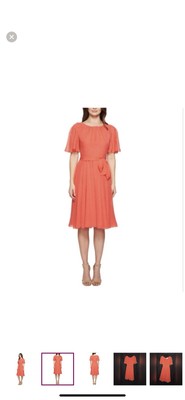 NWT Kate Spade Spice Things Up Clipped Silk Chiffon Dress (paprika) size 2