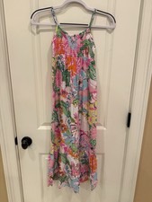 Lilly Pulitzer Target Girls Floral Ruffles Maxi Dress Kids M (7-8)