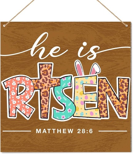 Easter Christian Sign Decor, Bible Verse Decoration for Home multiple