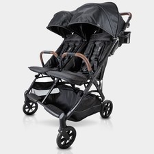 Lightweight Double Side by Side Travel Stroller 22 lbs Compact Fold v2 Black