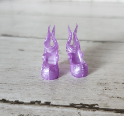 Barbie ''Pearl'' Purple Tone Cupid Heart Wings Arrow Shoes Heels Doll Size