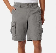 NEW Unionbay Men's Size 36 Cargo Shorts Gray 98 Cotton 2 Spandex