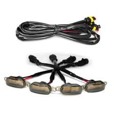 4 PCS Grille Lights for Trucks, Amber LED Lights with Wiring Black/ Yellow