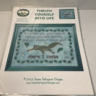 THROW YOURSELF INTO LIFE  Susan Saltzgiver Designs Counted Cross Stitch Pattern