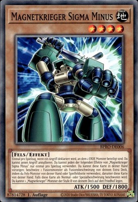Magnetkrieger Sigma Minus BPRO-DE006 Common Burst Protocol Yugioh Karte Deutsch