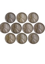 LOT SET RUN (10 COINS) 1910 - 1919 LINCOLN WHEAT CENT PENNIES TEENS NICE SET!