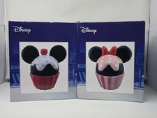 Disney Mickey & Minnie Mouse Cupcake Cookie Jars Westland in Box - NEW
