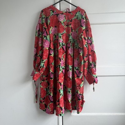 Pieces Women Smock Style Floral Medium Summer Long Sleeved Dress