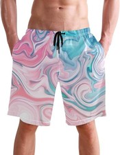 Hawaiian Shorts Vintage Sunset Beach Palm Tree Tropical Summer Swimwear