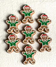 Christmas BUTTON COVERS Hallmark GINGERBREAD boy/man 2" lot 7