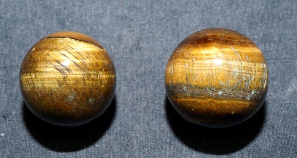 2732" +5164" Tiger Eye Marble Banded Agate Vintage Hand Ground Bullseye Mar648 - Image 2 of 4