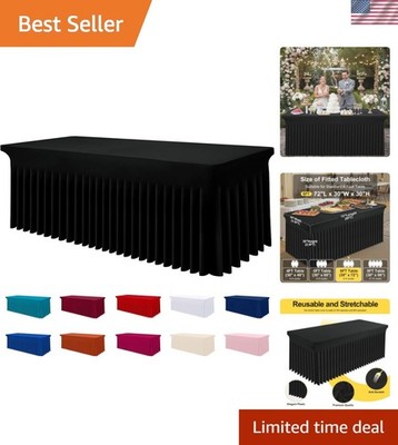 Spandex Tablecloth, Elastic Fitted Stretch Tablecloth for 6FT Rectangle Table...