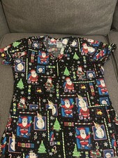 Santa Clause Scrub Top Small