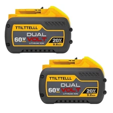 2 Pack 60V Battery 9Ah 60V Max Replacement Battery for DCB615 DCB609 DCB612-2