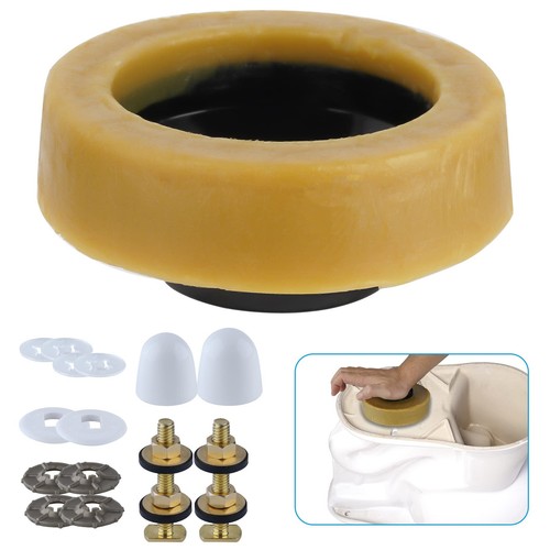 Extra Thick Toilet Wax Ring, Toilet Bowl Wax Seal Kit with Closet Bolts, PE F...