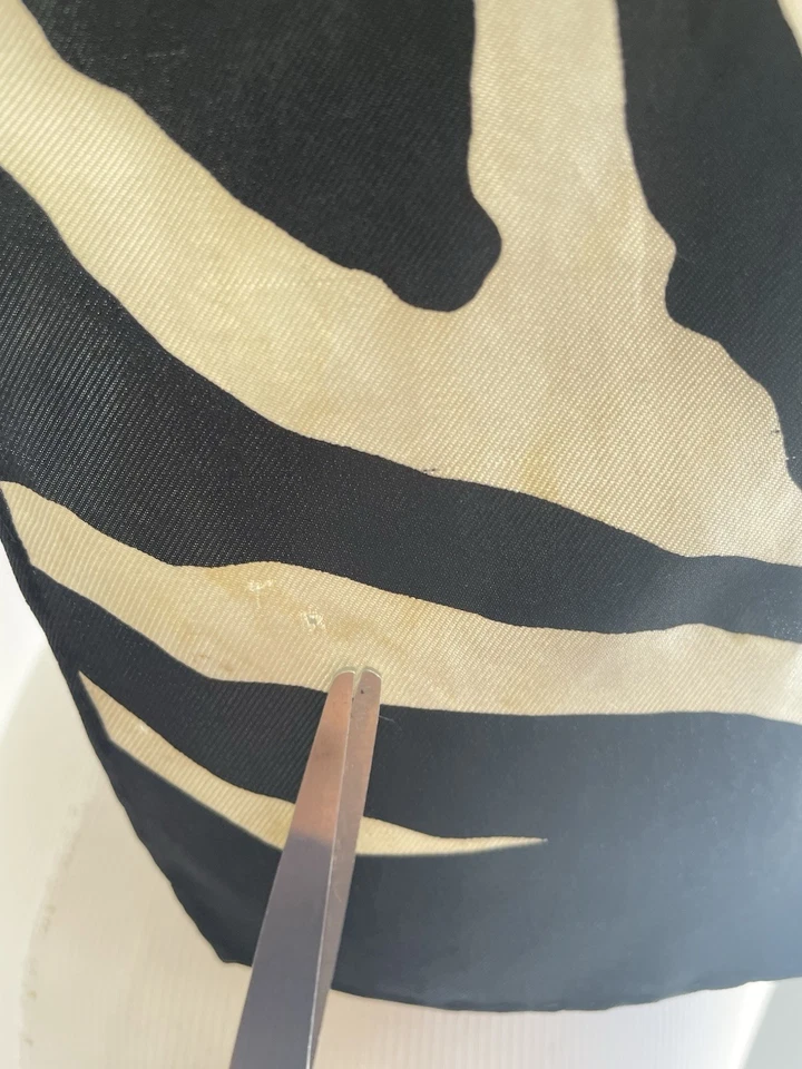 Dolce & Gabbana Silk Scarf Zebra Print Black White Animalier VTG#A12 - Image 4 of 4