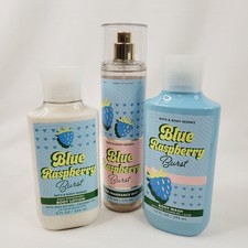 Bath Body Works Blue Raspberry Burst Lotion Fine Fragrance Mist Body Wash Set