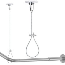 Ceiling Mounted Shower Curtain Rod Support Bracket-60  Adjustable Ceiling Sus...