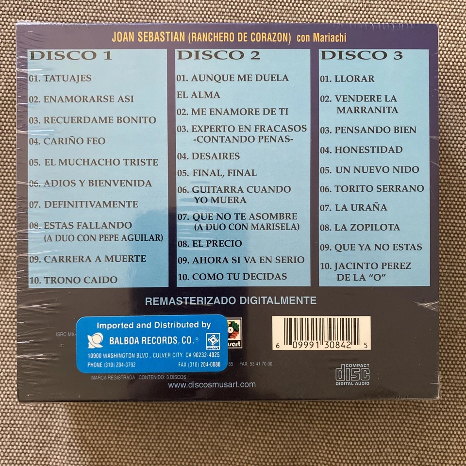 Joan Sebastian- Coleccion De Oro: Ranchero De Corazon - 3 CD - Box Set New - Image 3 of 4