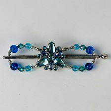 Lilla Rose Flexi Hair Clip Blue Beads Large