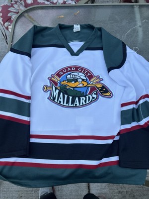 QUAD CITY MALLARDS Vintage Hockey Jersey Men s Large Athletic Knit QC CHL UHL