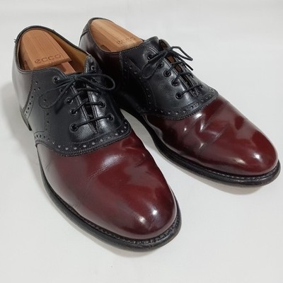 Johnston & Murphy Aristocraft Mens 11 Two Tone Saddle Oxford Made In USA Leather