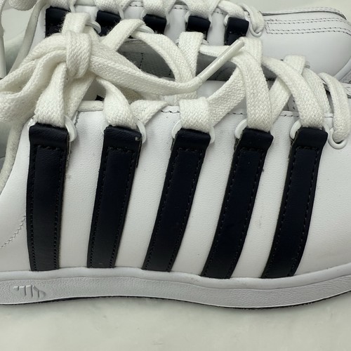 Men's K-Swiss Size 8.5M Classic VN Leather Sneaker Shoe 07321-168-M White/Blue - Picture 13 of 17