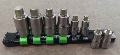 Snap-On TMAMXS3E-FAMXS10E 3/8 -1/4  Drive 8pc Hex Bit Socket Set