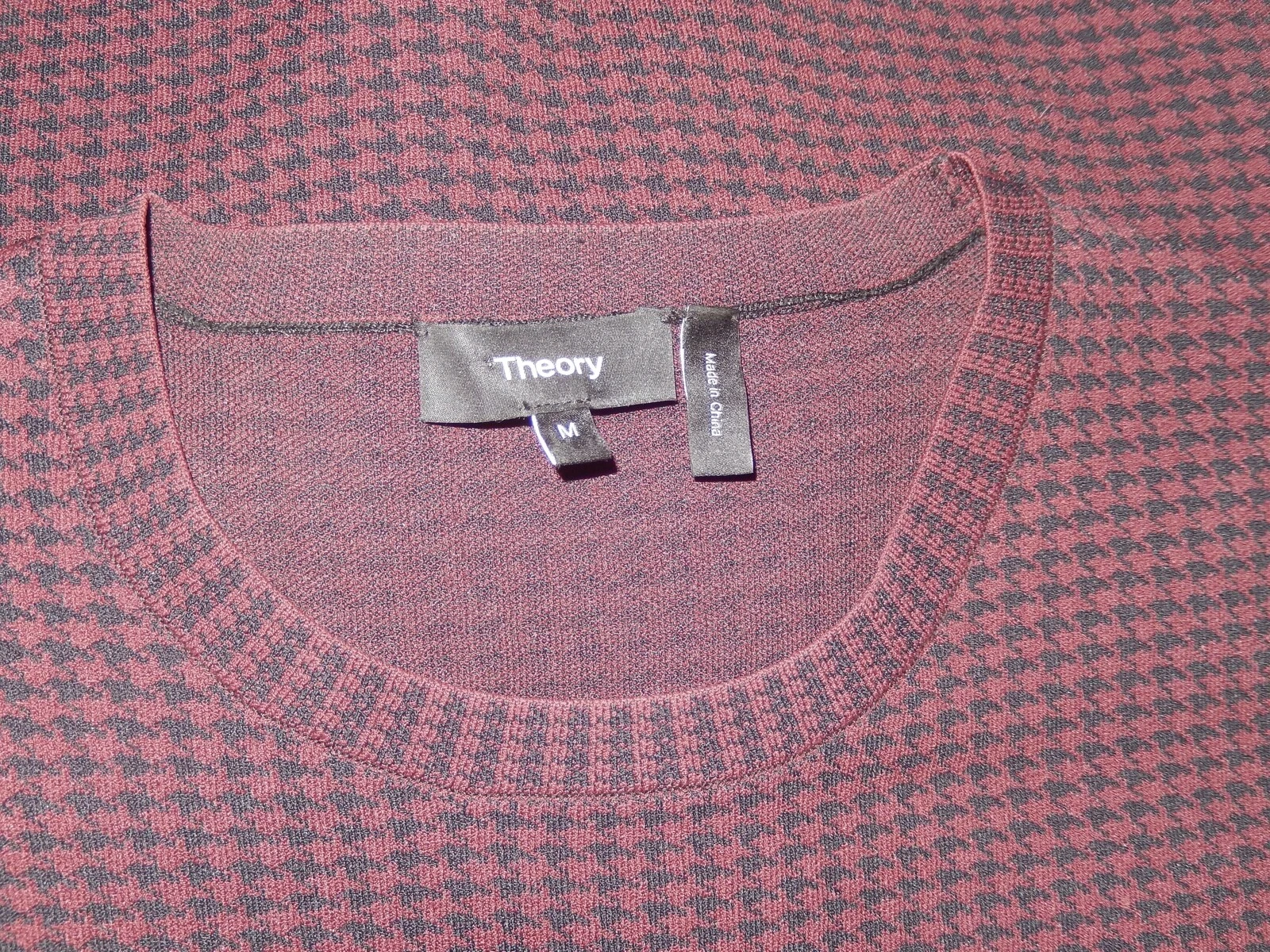 VETEMENTS Abito skater Theory Branteen nero bordeaux maglione pied de poule maglia aderente M