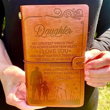 Leather Notebook Graduation Traveler Journal Dad to Daughter
