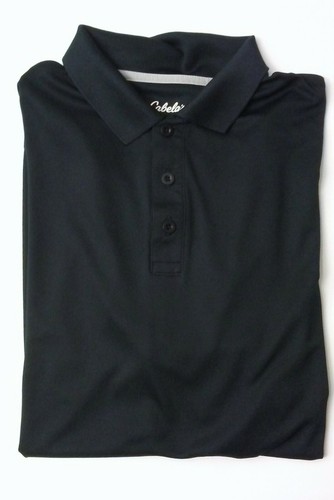 Cabelas Herren einfarbig schwarz Polo Golf Rugby Business Freizeit Hemd Herren Größe Large L - Bild 1 von 11